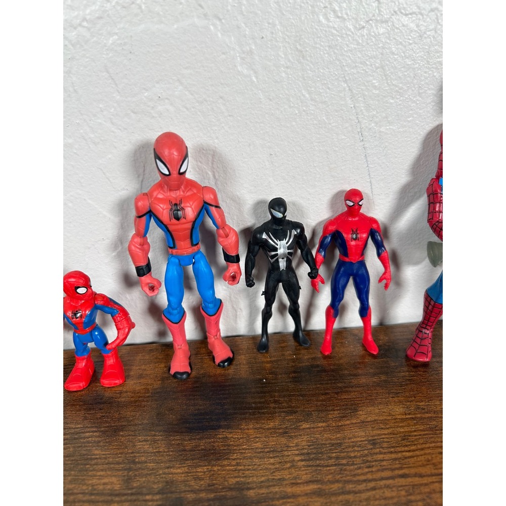 Marvel Spider-Man Action Figure Lot 9pc Multiverse Symbiote Classic Red Blue Toy